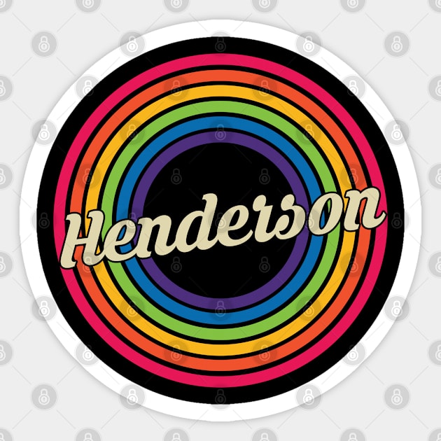 Henderson - Retro Rainbow Style Sticker by MaydenArt